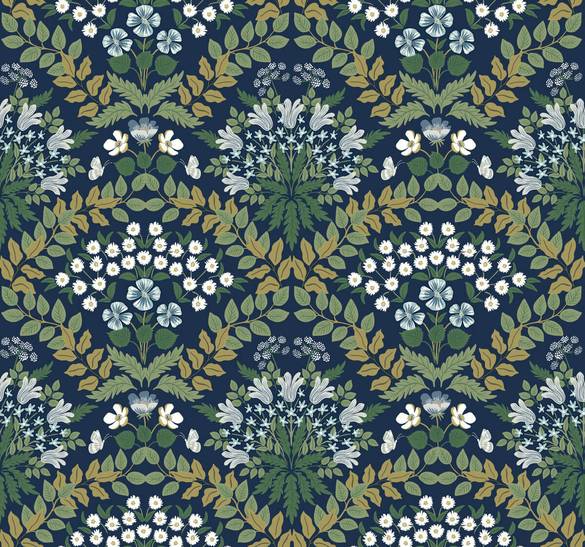 Rifle Paper Co. Bramble Wallpaper - Navy Blue
