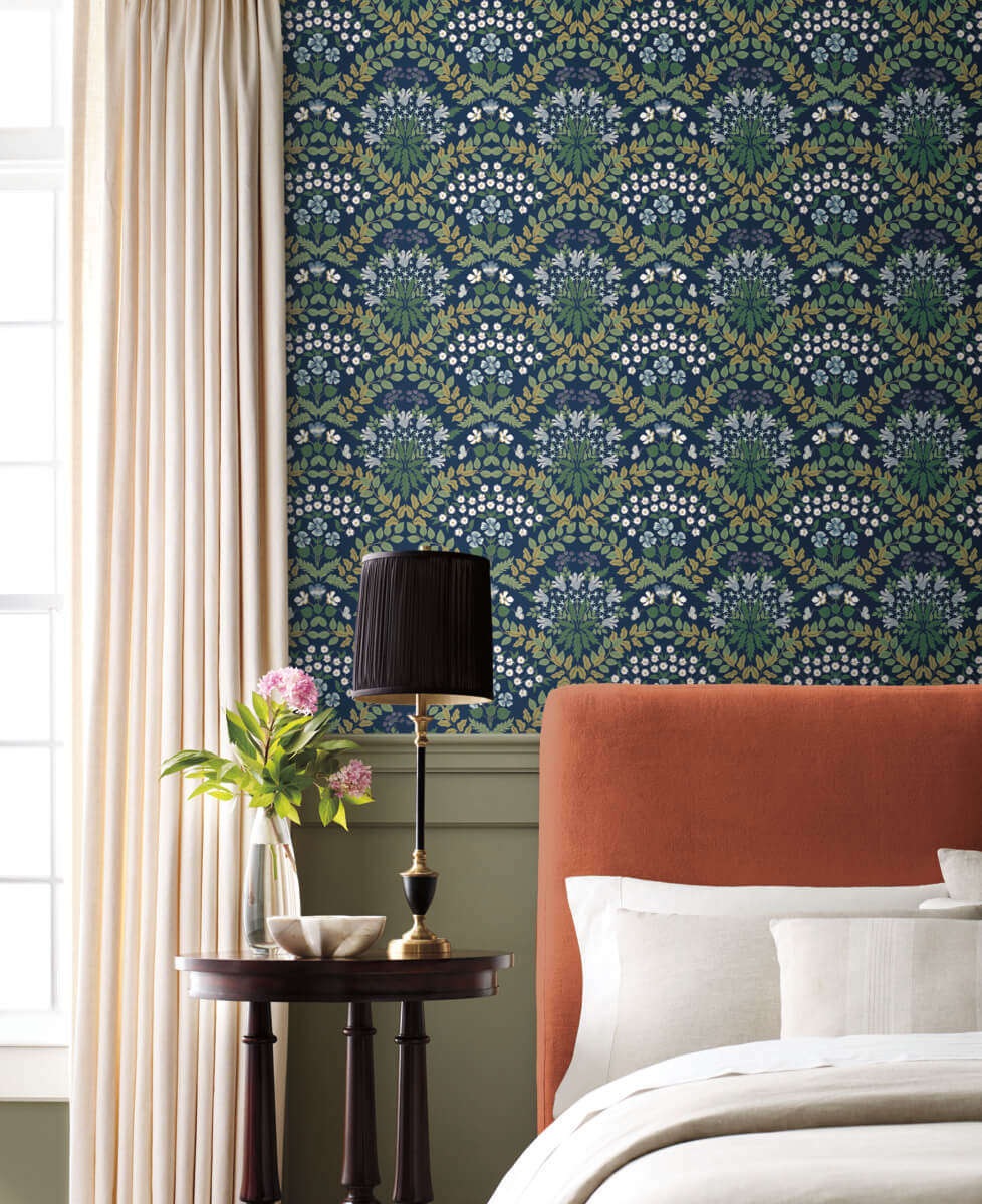 Rifle Paper Co. Bramble Wallpaper - Navy Blue
