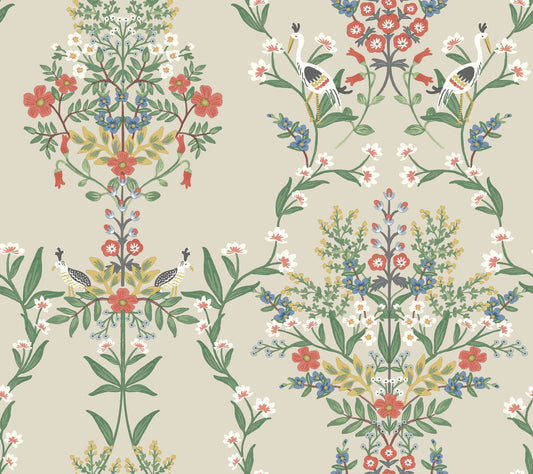 Rifle Paper Co. Second Edition Luxembourg Wallpaper - Beige & Red
