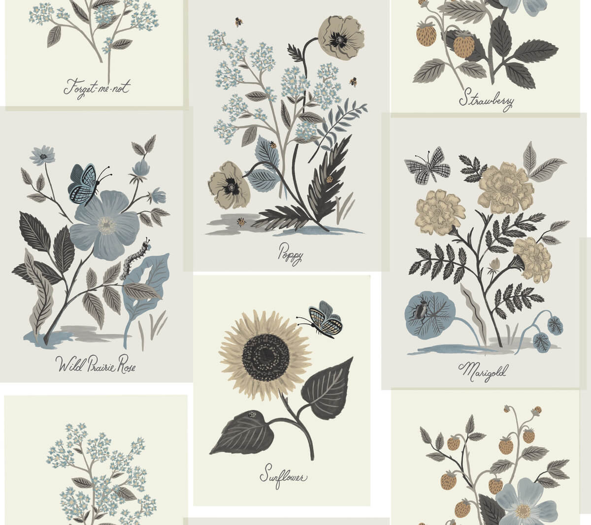 Rifle Paper Co. Botanical Prints Wallpaper - Beige