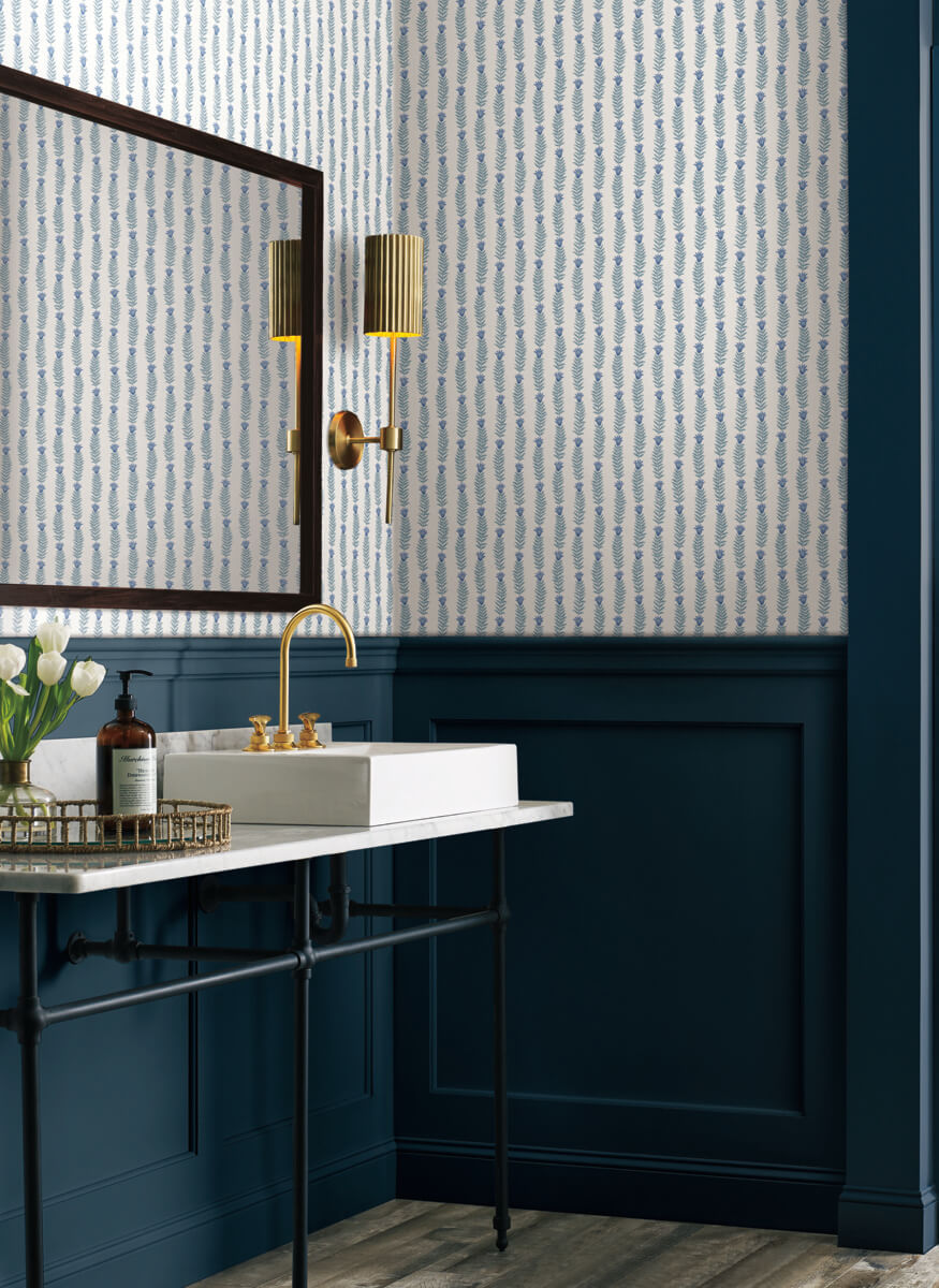 Rifle Paper Co. Eden Wallpaper - White & Blue