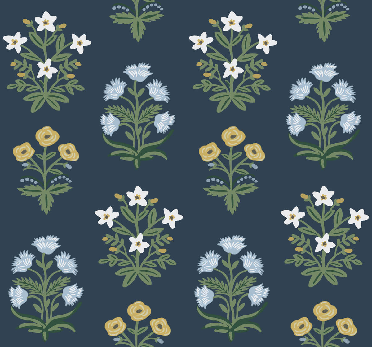 Rifle Paper Co. Mughal Rose Wallpaper - Blue