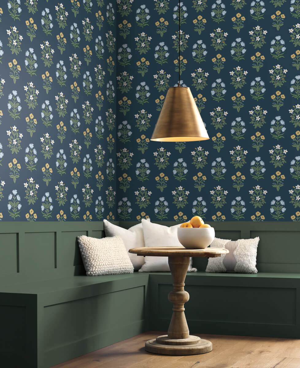 Rifle Paper Co. Mughal Rose Wallpaper - Blue