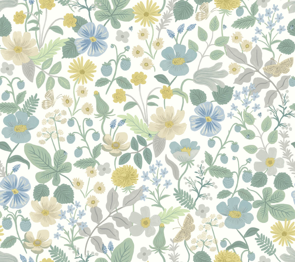 Rifle Paper Co. Strawberry Fields Wallpaper - Yellow & Green