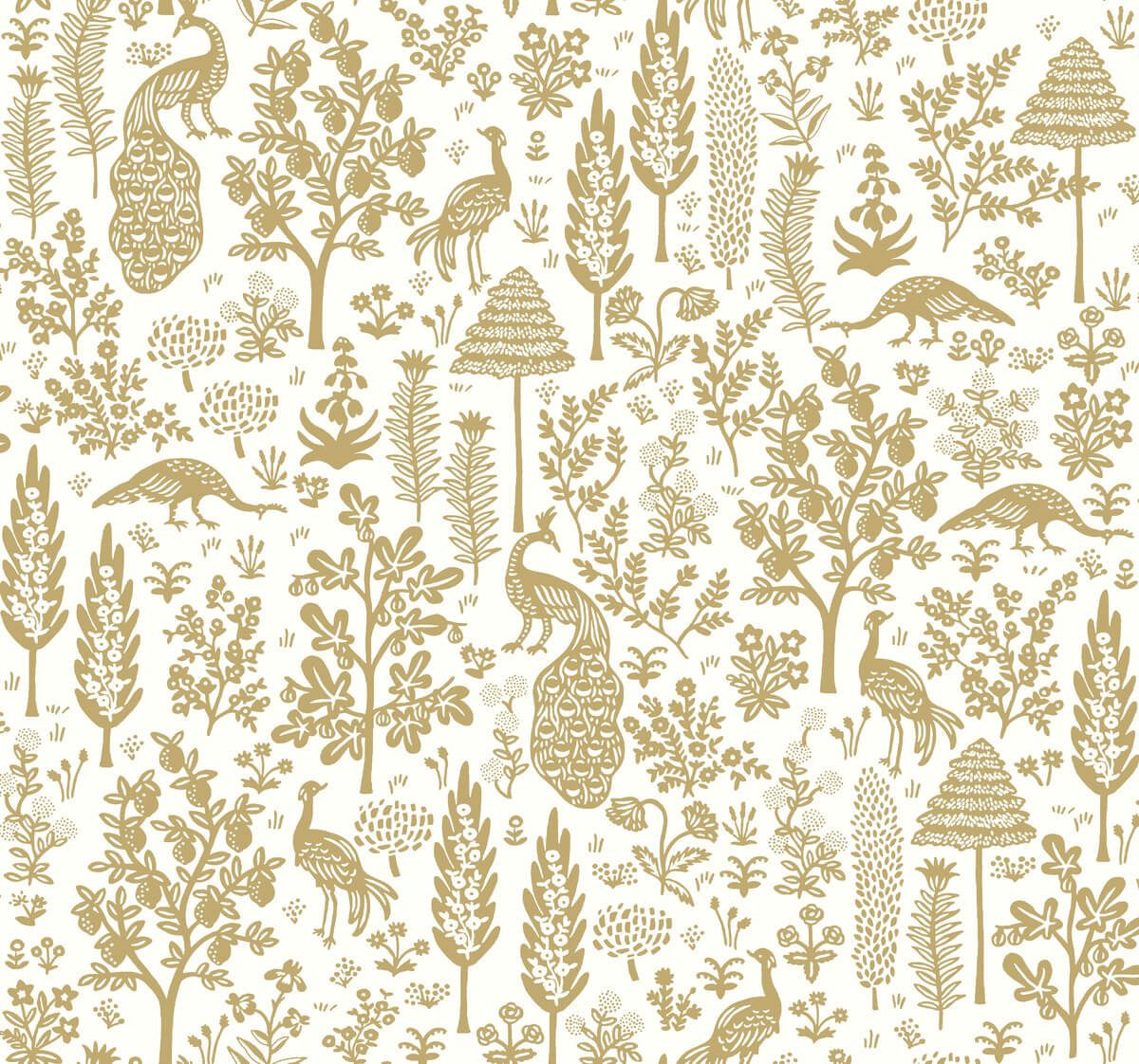 Rifle Paper Co. Menagerie Toile Wallpaper - Beige