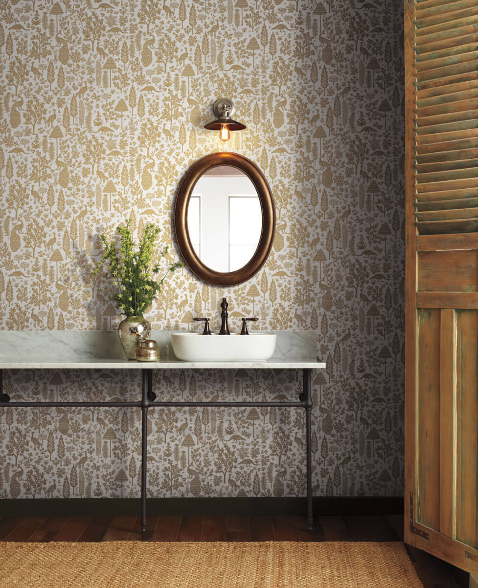 Rifle Paper Co. Menagerie Toile Wallpaper - Beige