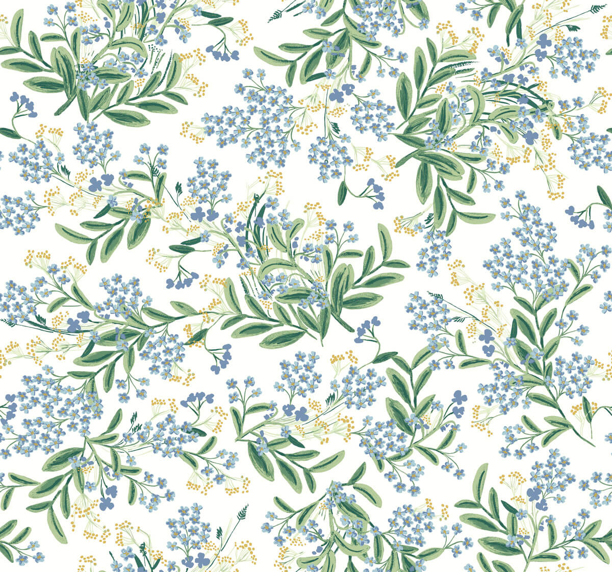 Rifle Paper Co. Cornflower Wallpaper - White & Green