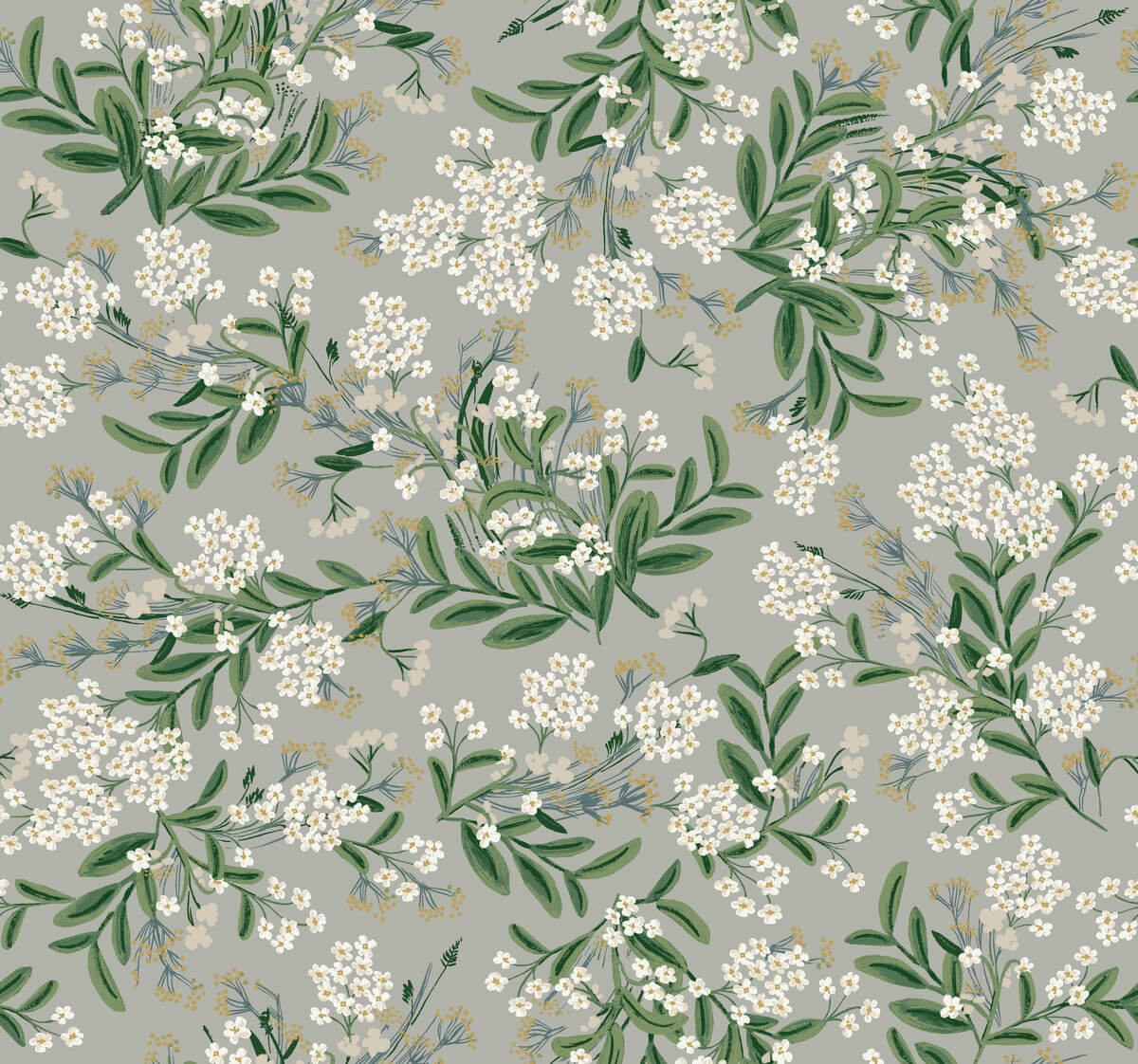 Rifle Paper Co. Cornflower Wallpaper - Gray