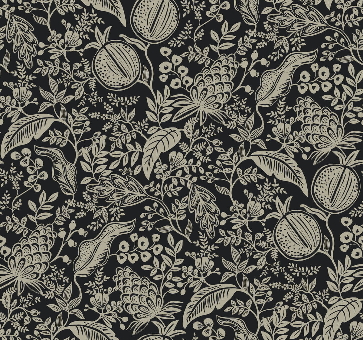 Rifle Paper Co. Pomegranate Wallpaper - Black