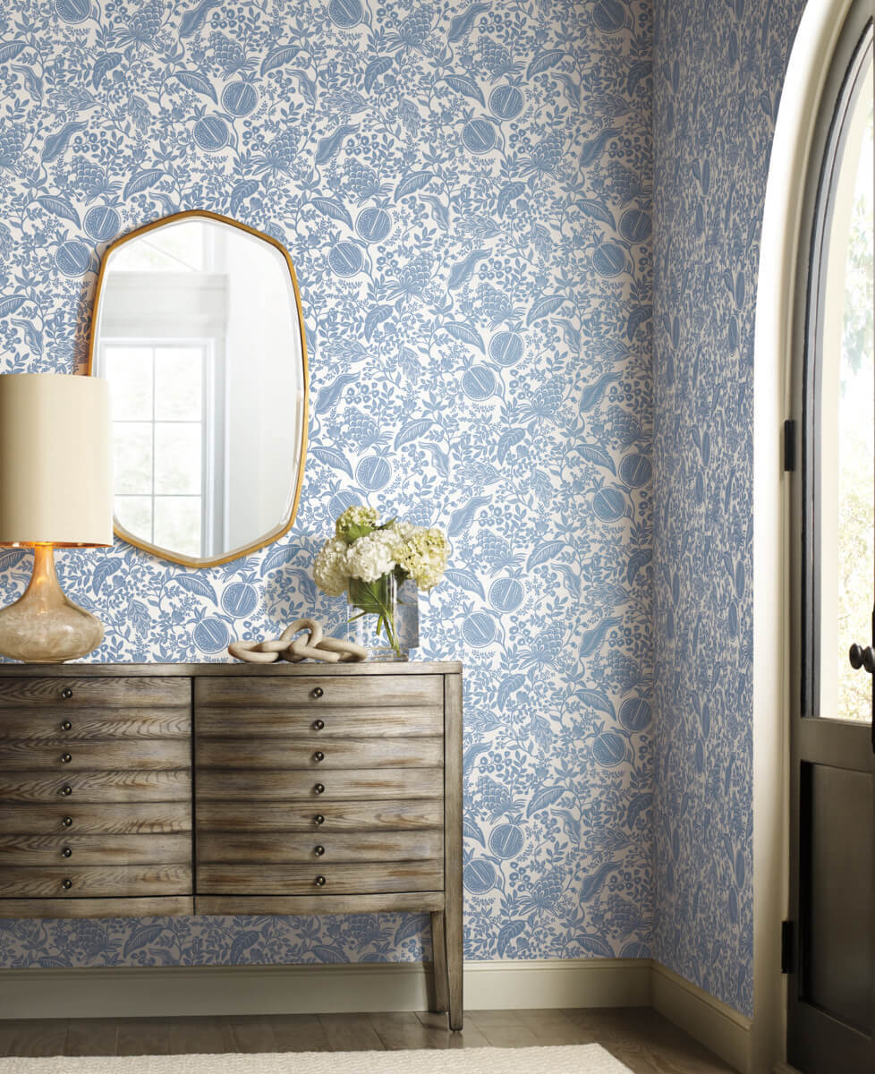Rifle Paper Co. Pomegranate Wallpaper - Blue