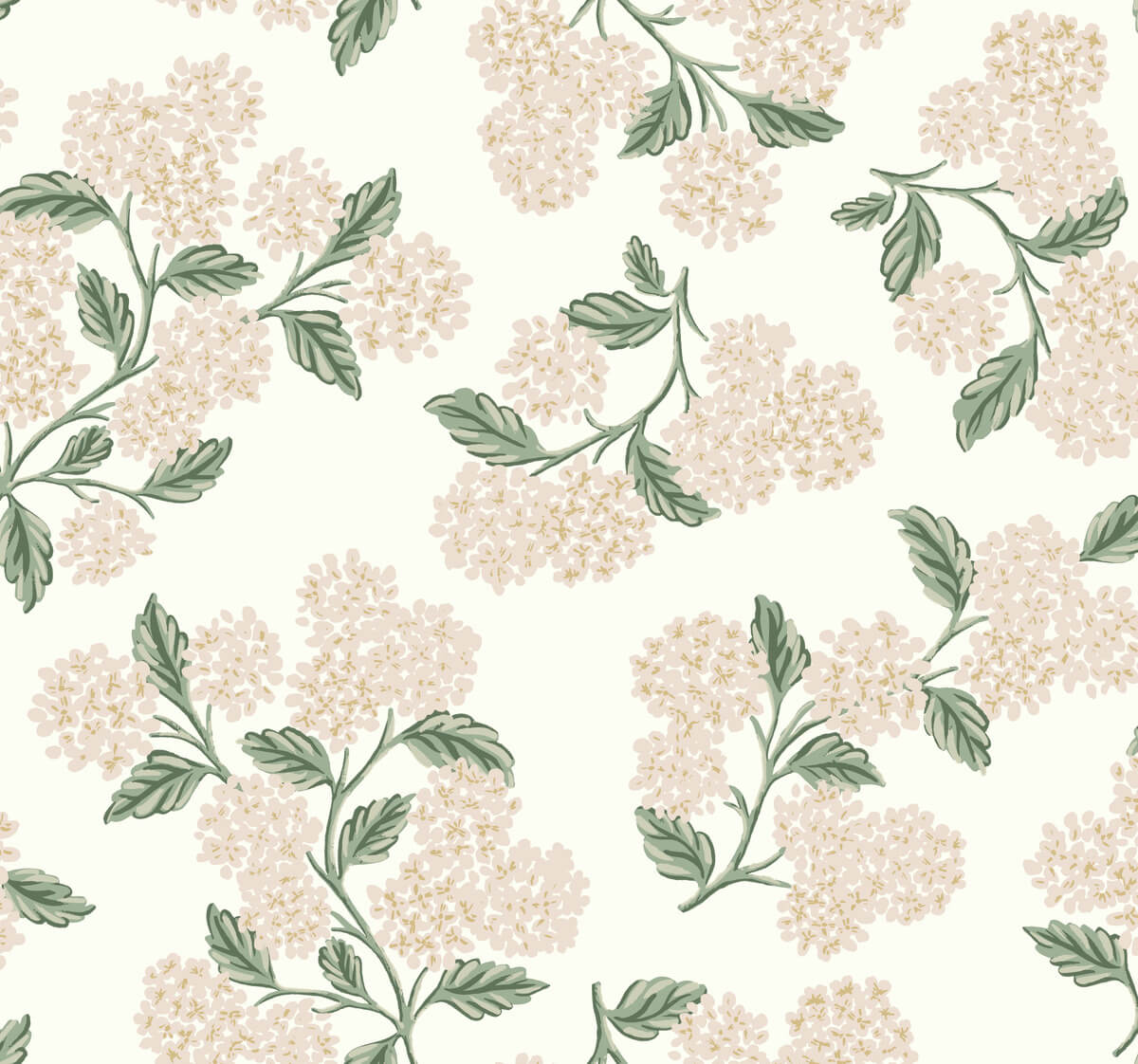 Rifle Paper Co. Hydrangea Wallpaper - Beige & Pink