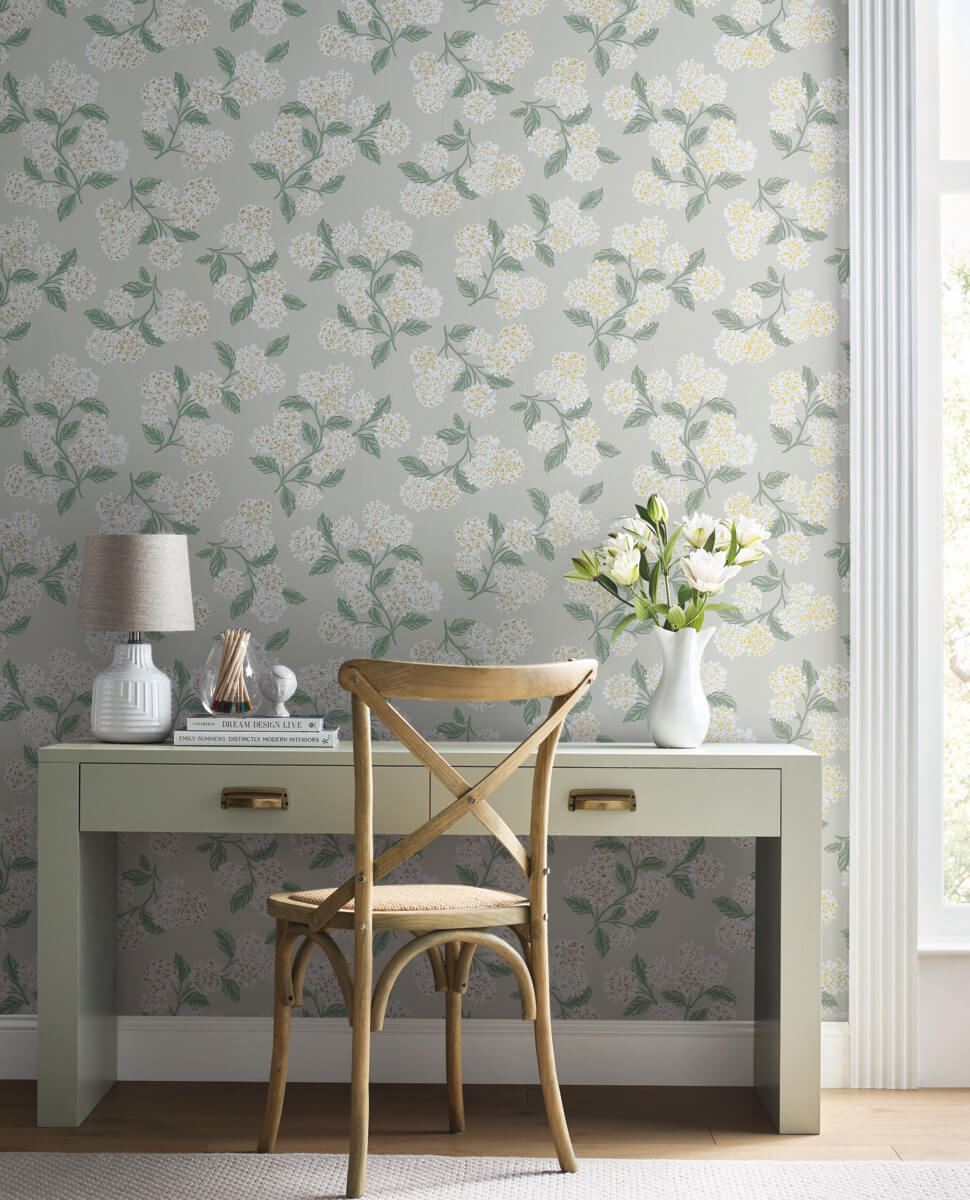 Rifle Paper Co. Hydrangea Wallpaper Sample - Beige