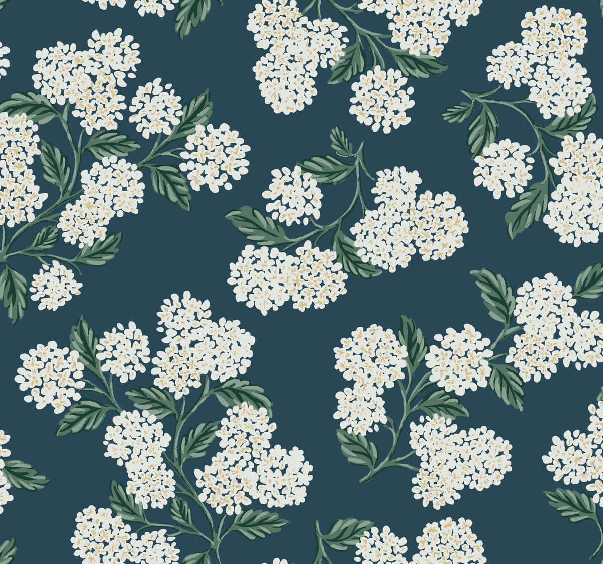 Rifle Paper Co. Hydrangea Wallpaper - Blue & White