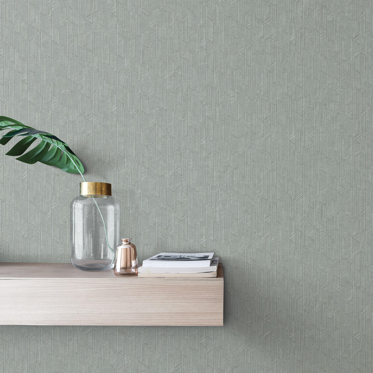 54 in. Stacy Garcia Exponential Wallpaper - Steel Blue