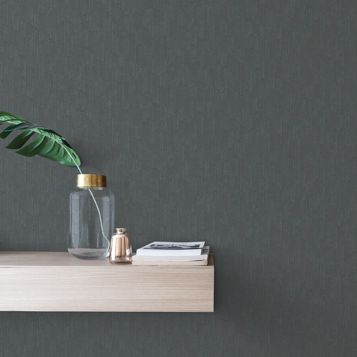 54 in. Stacy Garcia Exponential Wallpaper - Slate