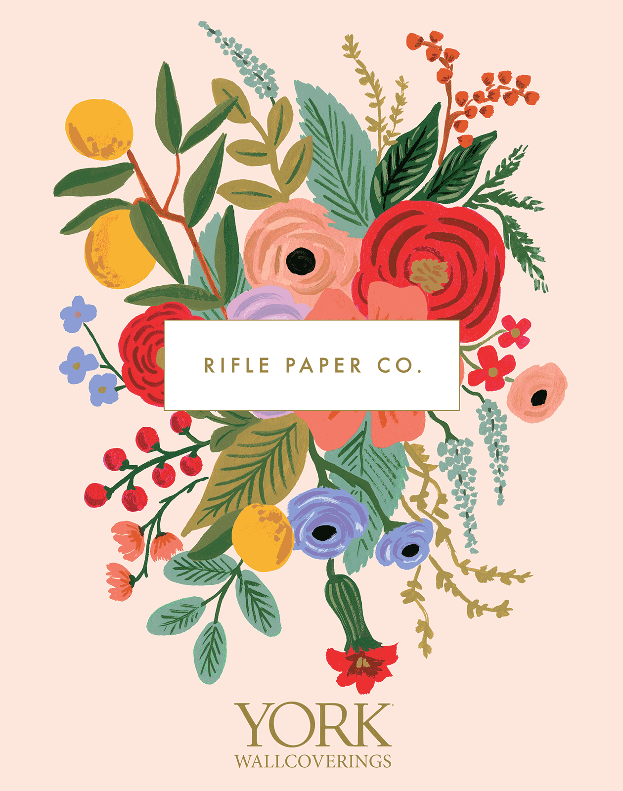 Rifle Paper Co. Laurel Wallpaper - Black & Gold