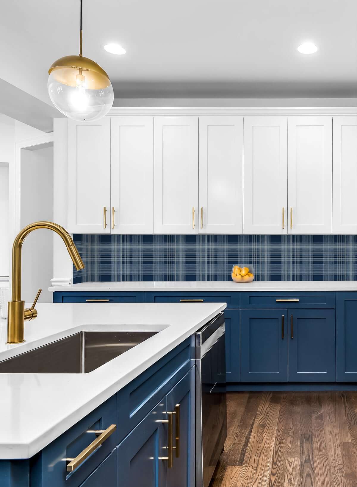 Stacy Garcia Home Rad Plaid Peel & Stick Wallpaper Sample - Blue