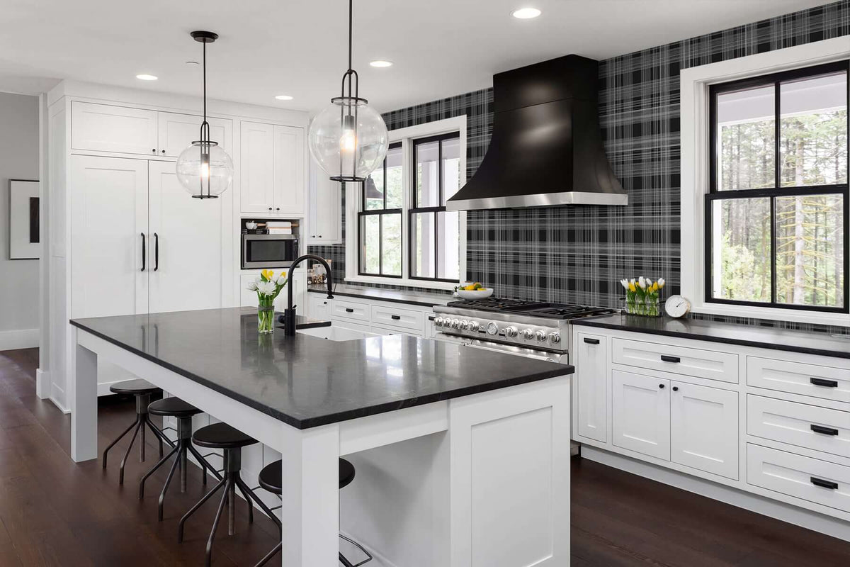 Stacy Garcia Home Rad Plaid Peel & Stick Wallpaper Sample - Black