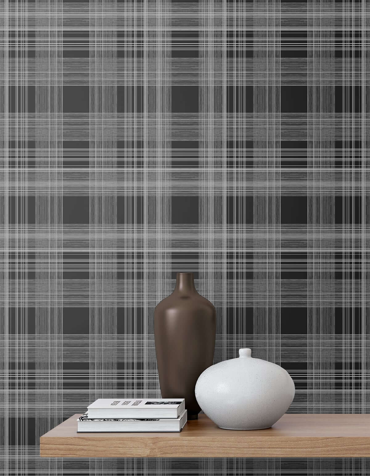 Stacy Garcia Home Rad Plaid Peel & Stick Wallpaper Sample - Black