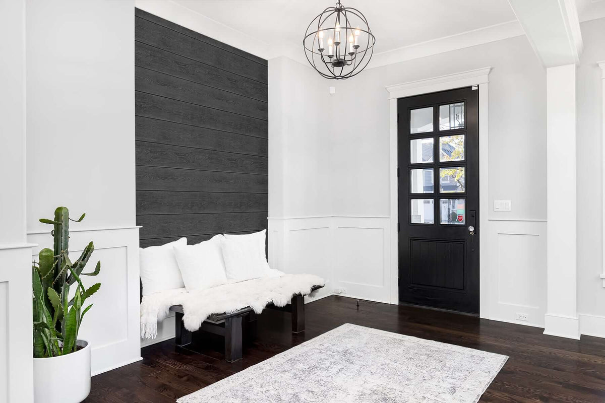 Stacy Garcia Home Shiplap Peel & Stick Wallpaper Sample - Black