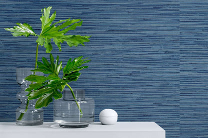 Stacy Garcia Home Faux Grasscloth Peel & Stick Wallpaper - Blue
