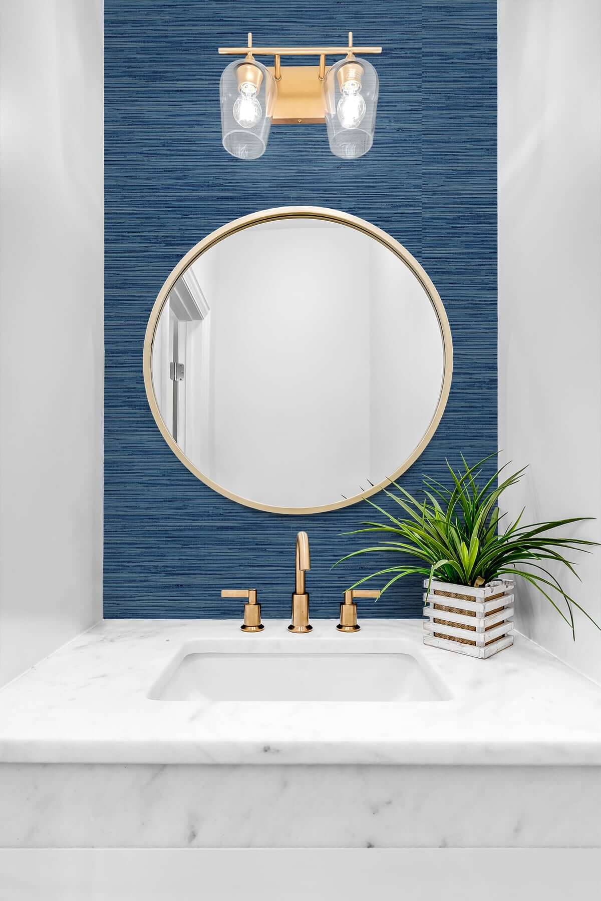Stacy Garcia Home Faux Grasscloth Peel & Stick Wallpaper Sample - Blue