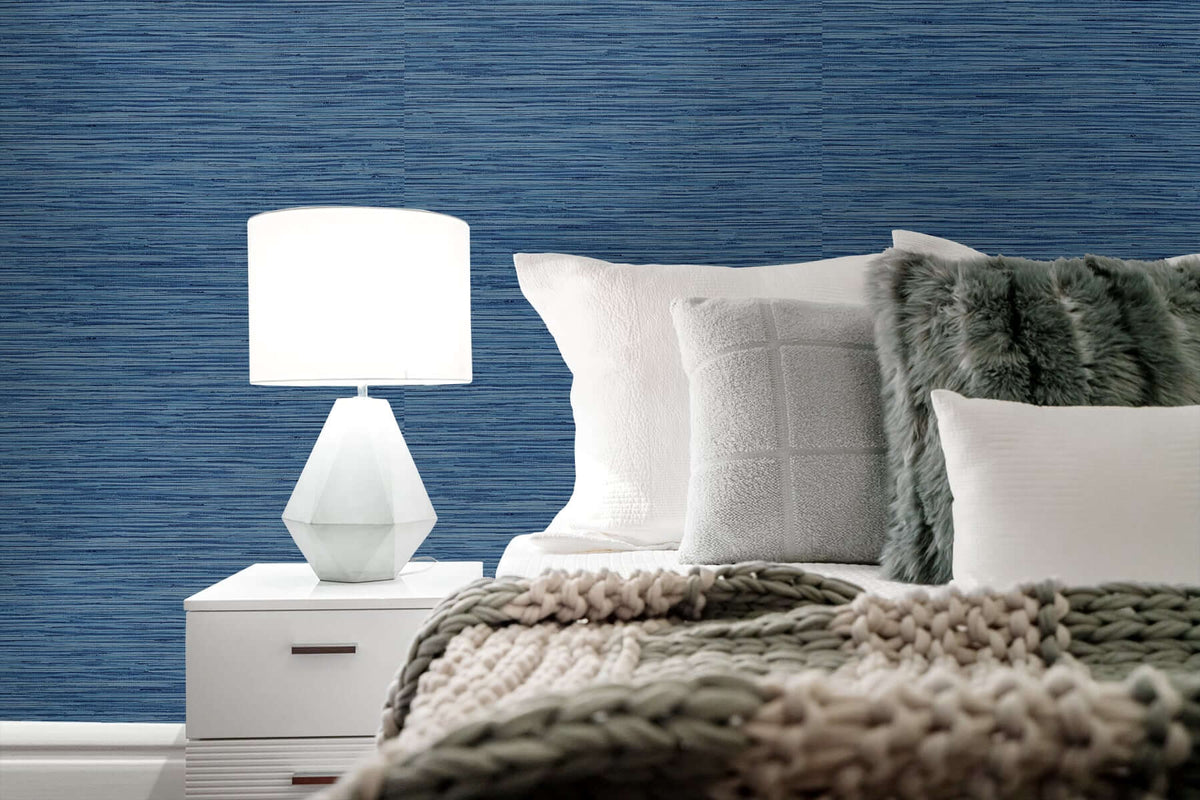Stacy Garcia Home Faux Grasscloth Peel & Stick Wallpaper Sample - Blue
