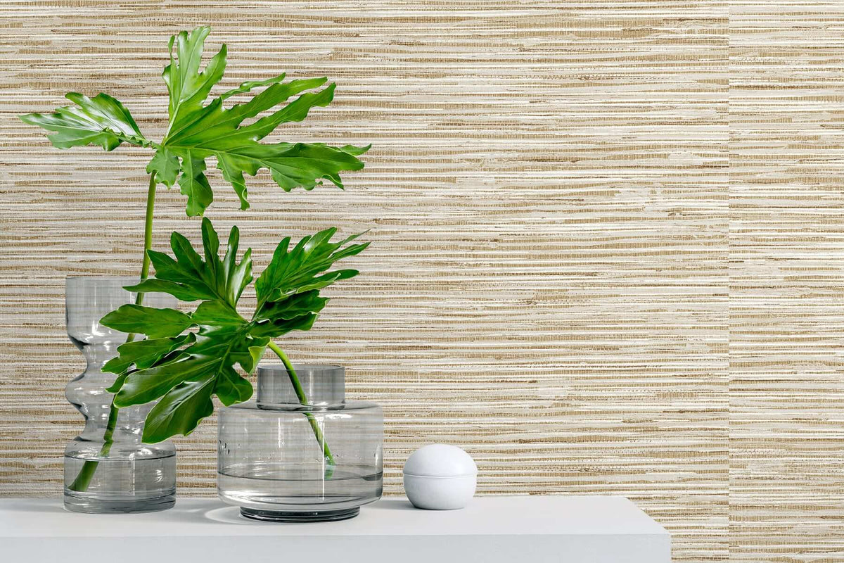 Stacy Garcia Home Faux Grasscloth Peel & Stick Wallpaper Sample - Beige