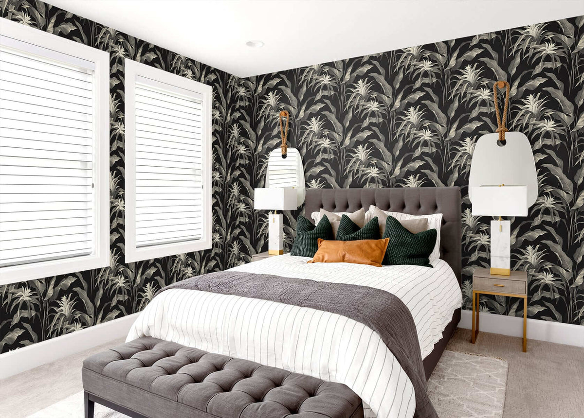 Stacy Garcia Home Palma Peel & Stick Wallpaper Sample - Black