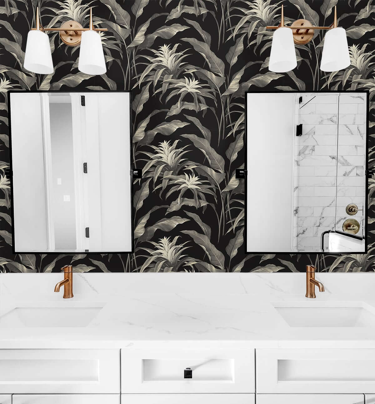 Stacy Garcia Home Palma Peel & Stick Wallpaper Sample - Black