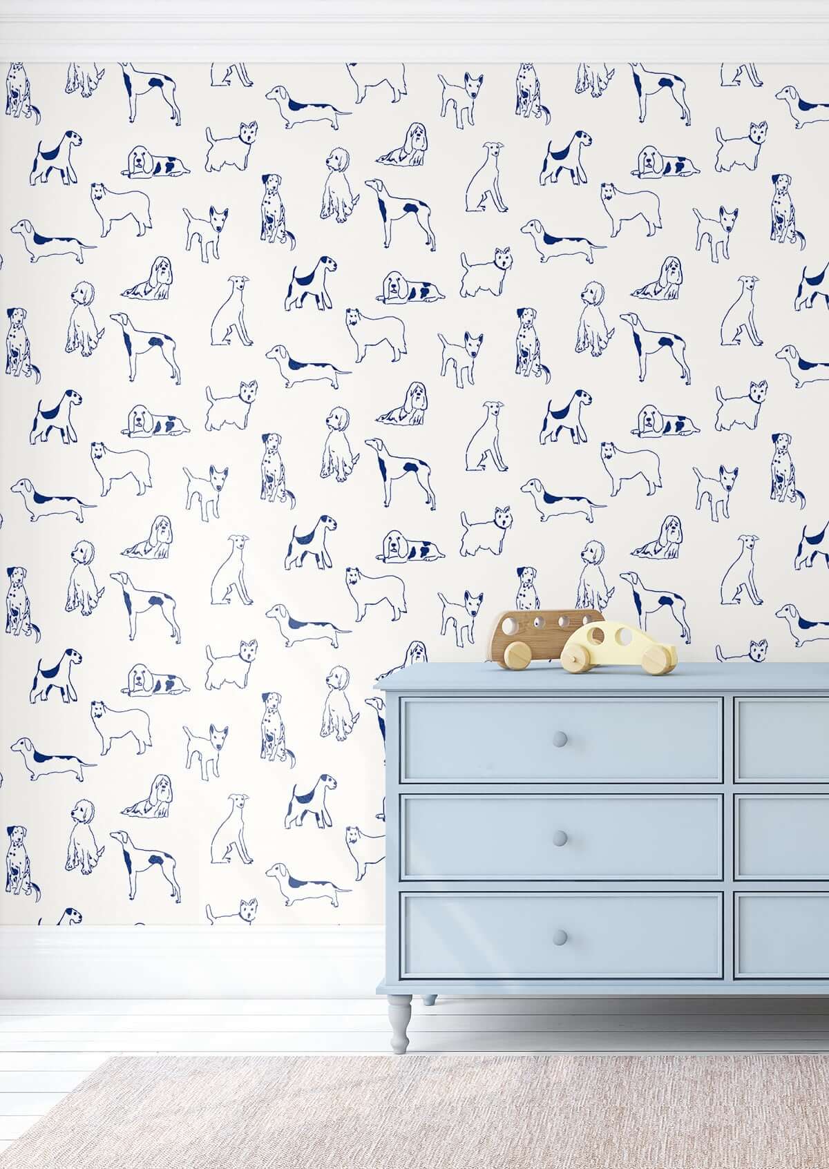 Stacy Garcia Home Best in Show Peel & Stick Wallpaper Sample - Blue