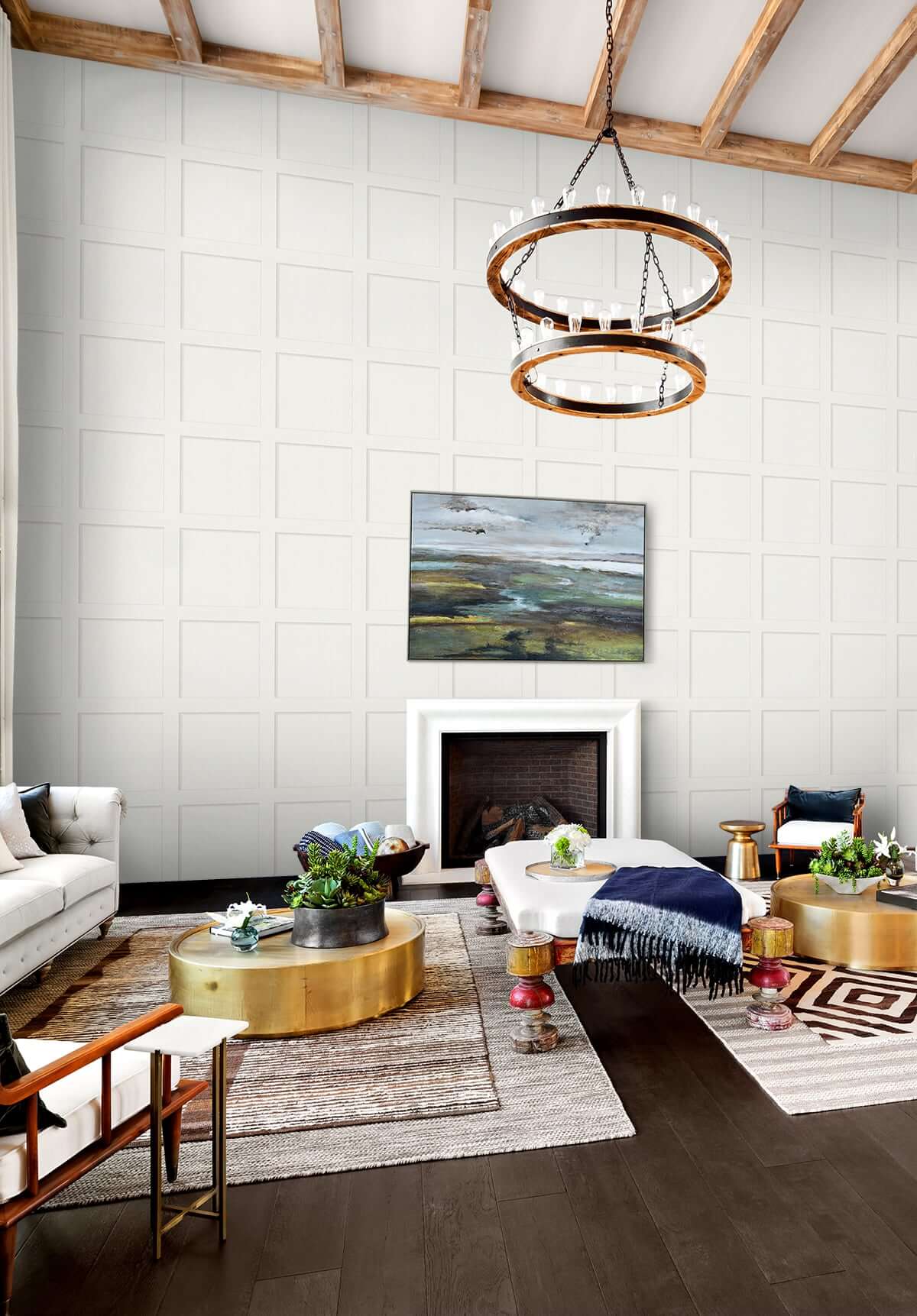 Stacy Garcia Home Squared Away Peel & Stick Wallpaper Sample - Off White
