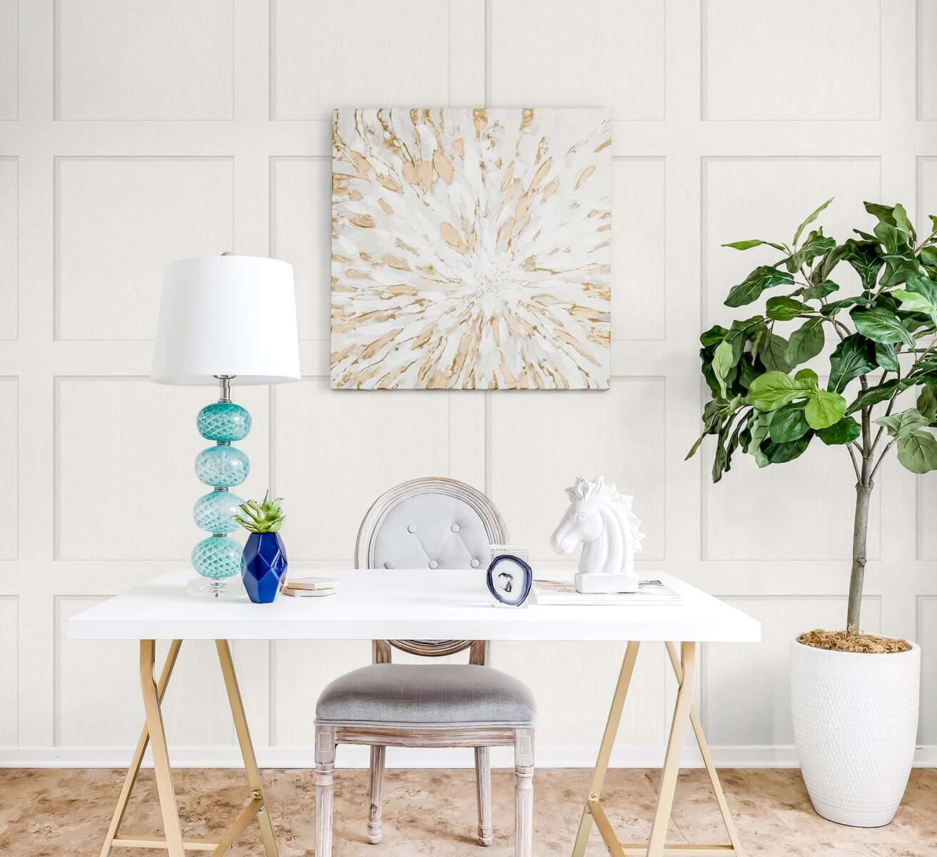 Stacy Garcia Home Squared Away Peel & Stick Wallpaper Sample - Off White