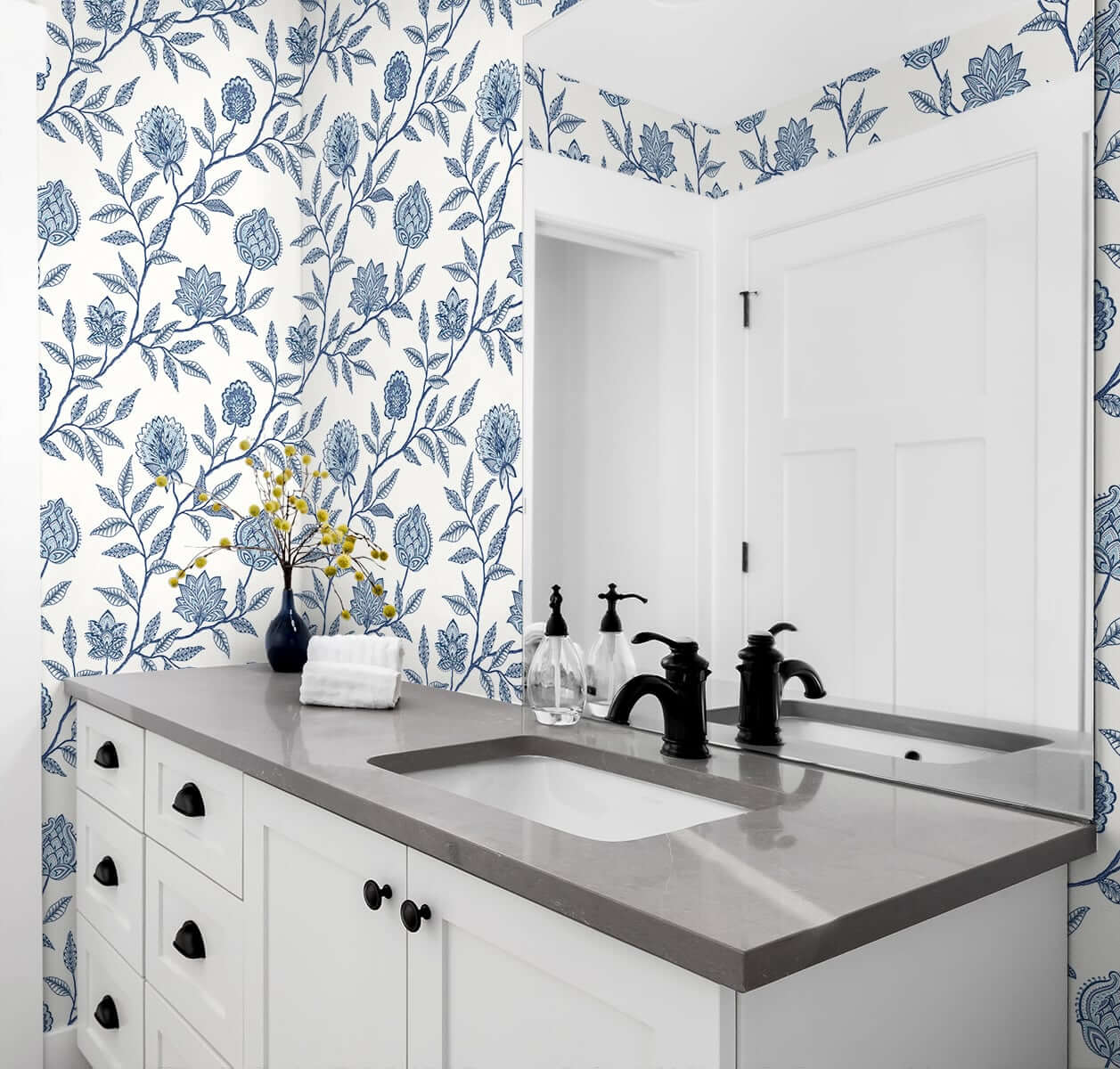 Stacy Garcia Home Jaclyn Peel & Stick Wallpaper Sample - Blue