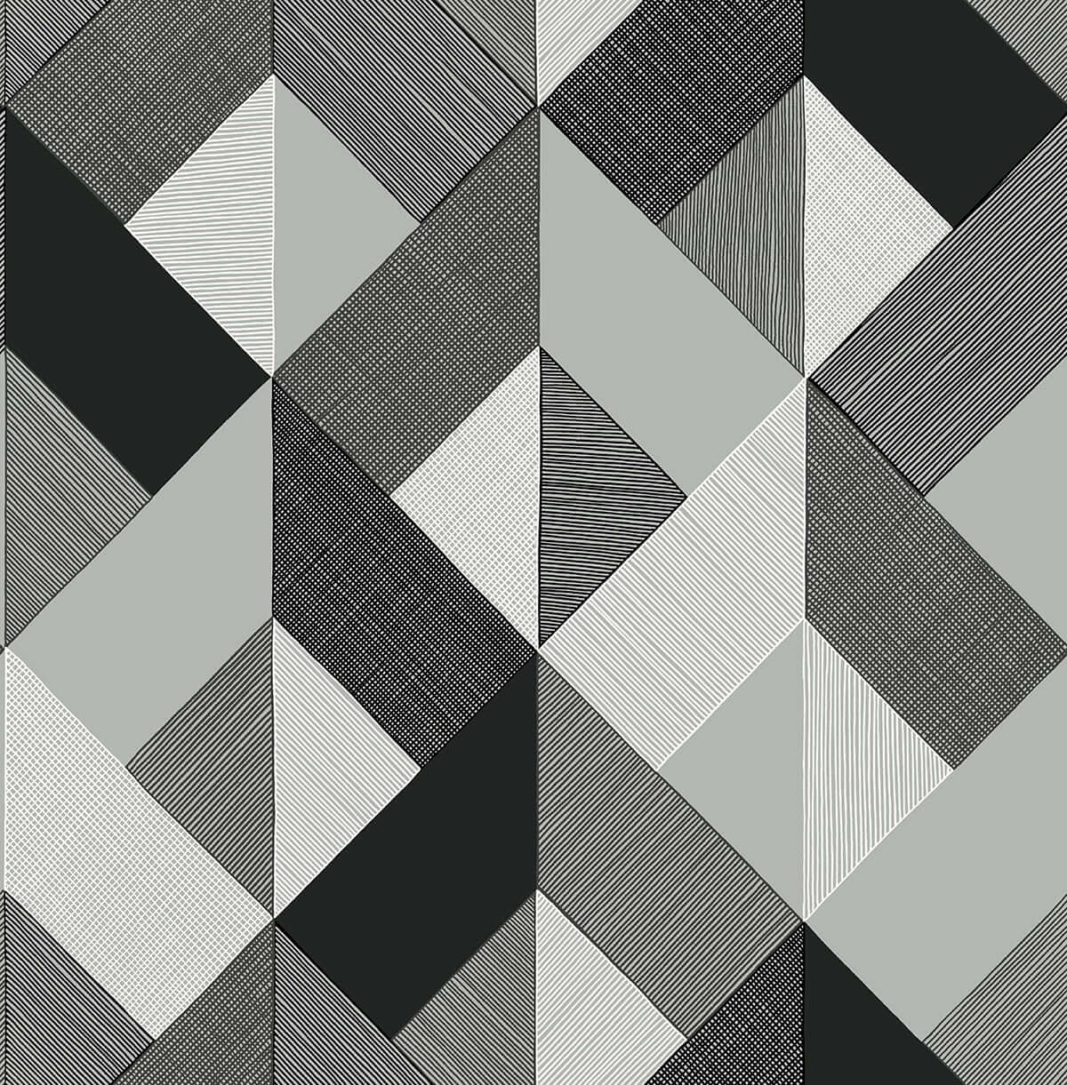 Stacy Garcia Home Marquetry Peel & Stick Wallpaper - Black