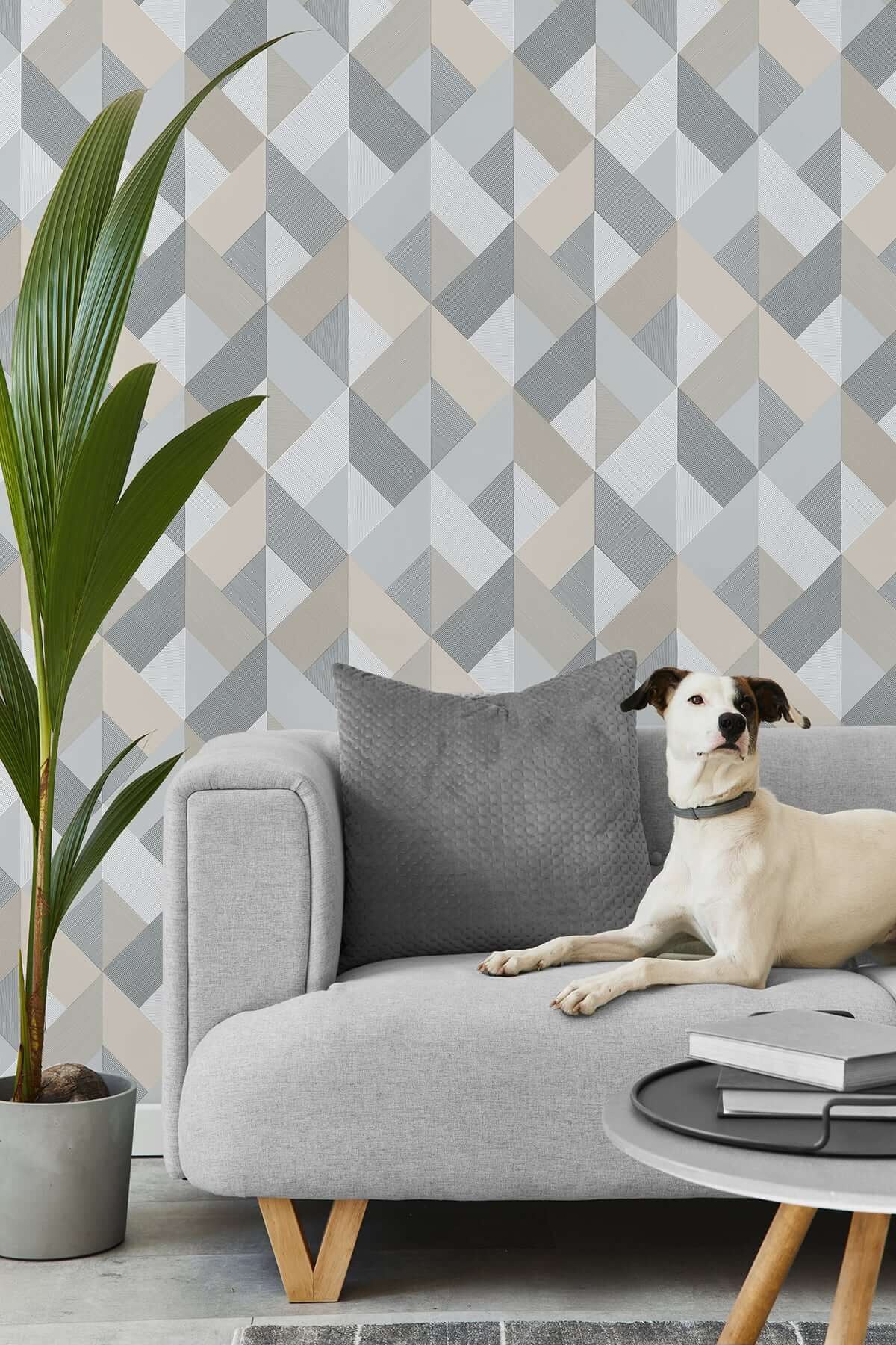 Stacy Garcia Home Marquetry Peel & Stick Wallpaper - Gray & Beige