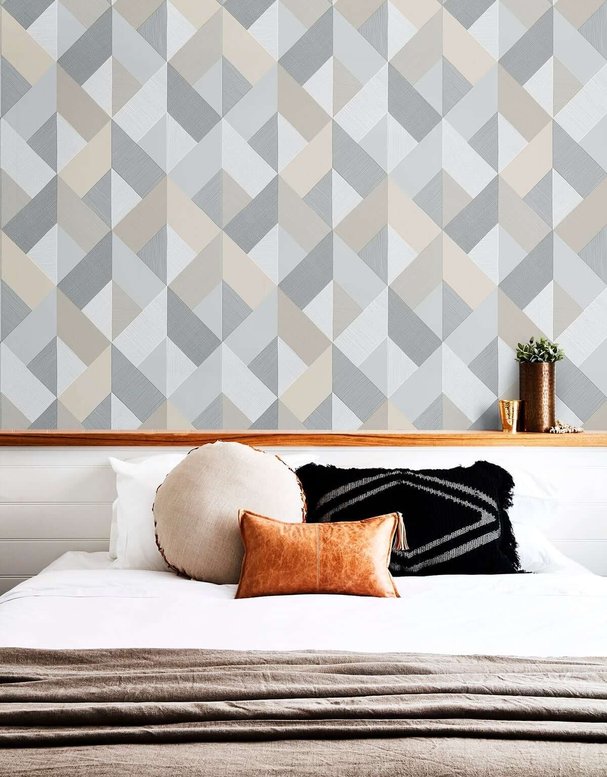Stacy Garcia Home Marquetry Peel & Stick Wallpaper - Gray & Beige