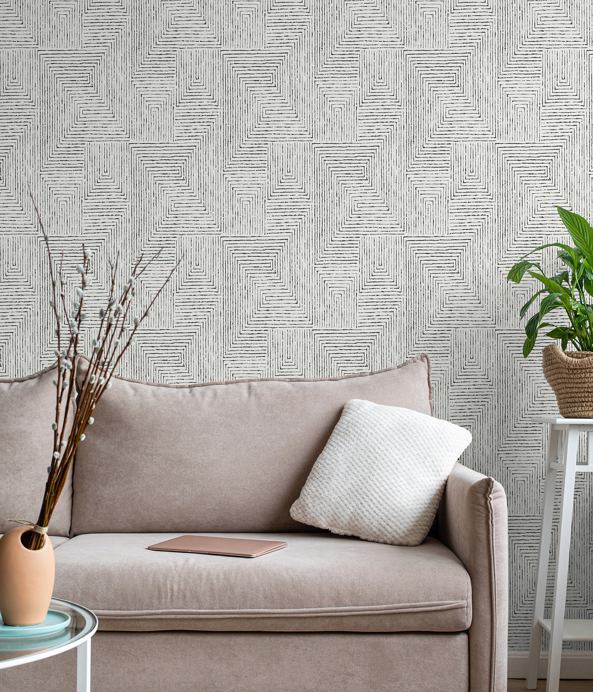 Scott Living Ink Peel & Stick Wallpaper Sample - Black