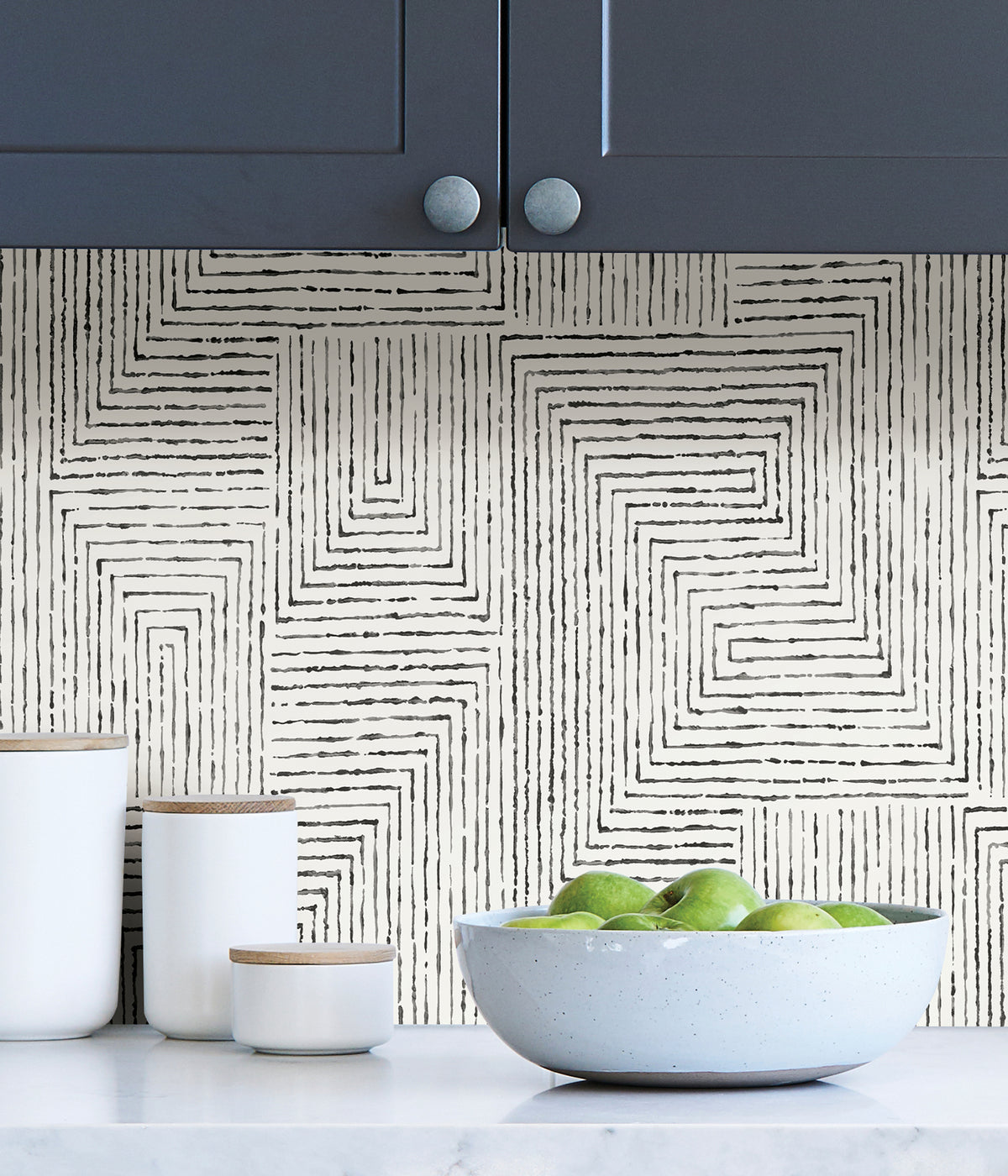 Scott Living Ink Peel & Stick Wallpaper Sample - Black