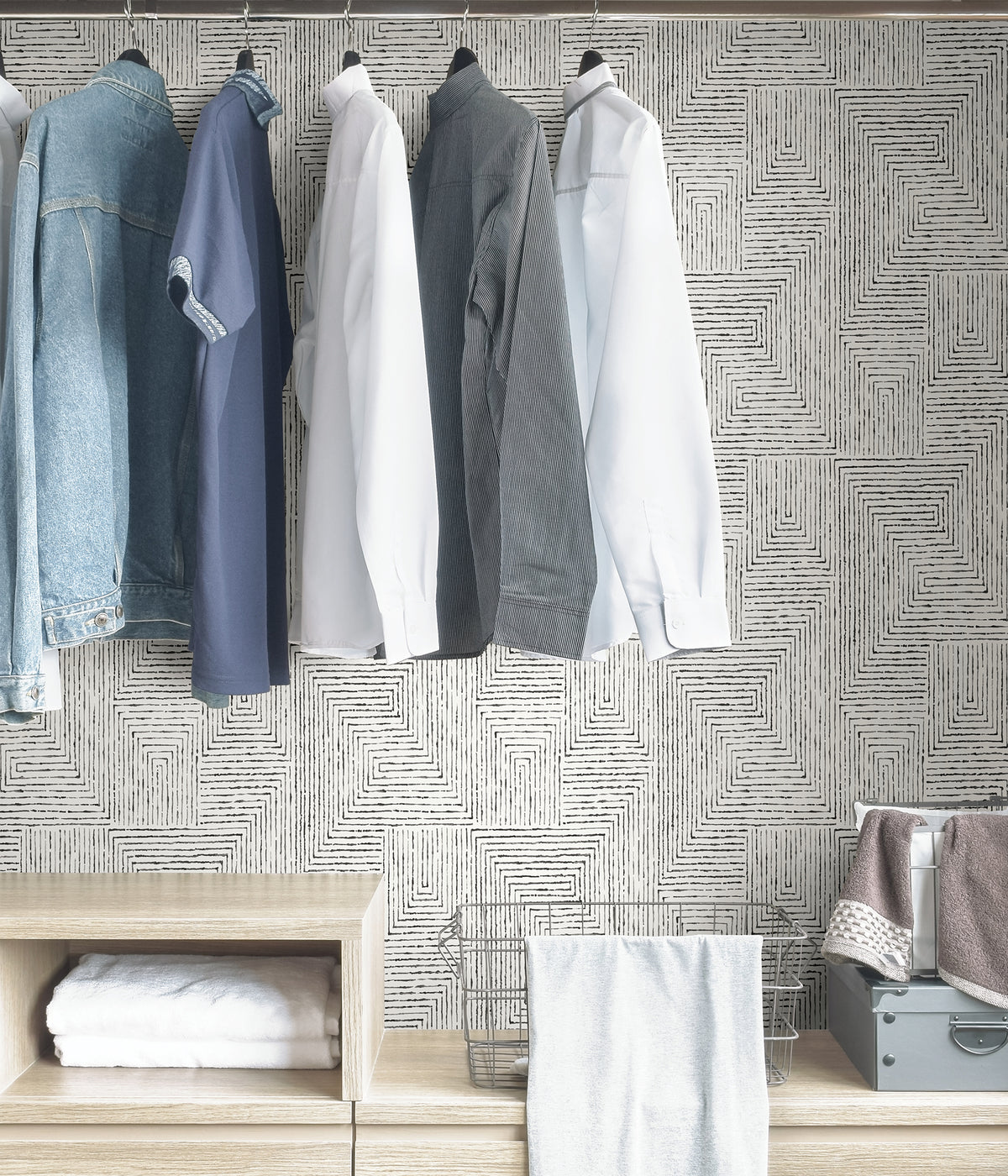 Scott Living Ink Peel & Stick Wallpaper Sample - Black