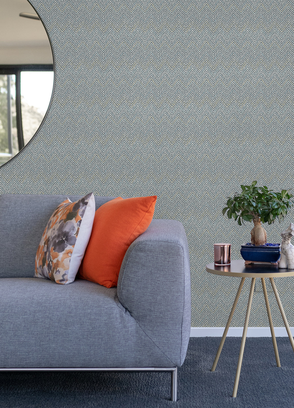 Scott Living Alden Peel & Stick Wallpaper - Grey Blue