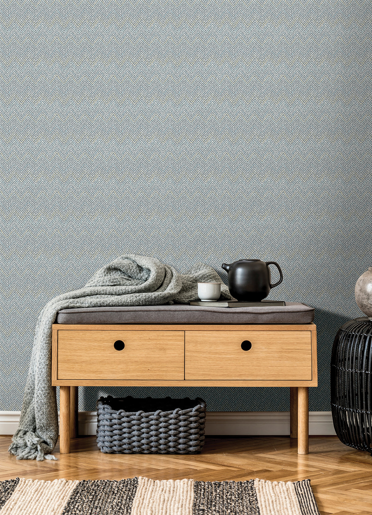 Scott Living Alden Peel & Stick Wallpaper - Grey Blue