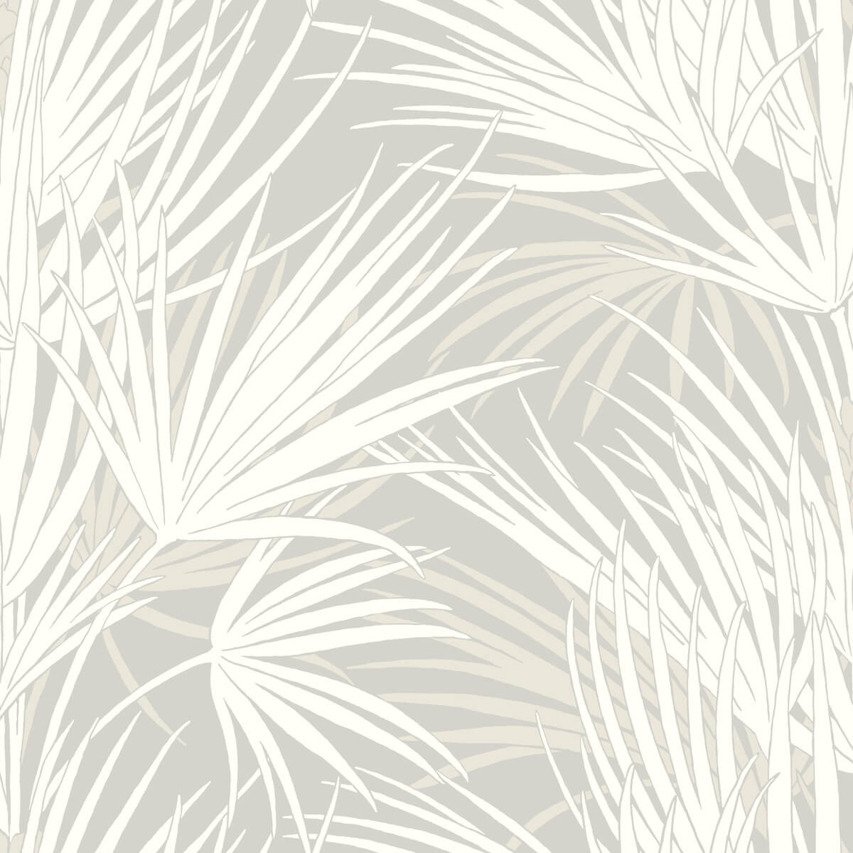 York Silhouettes Palmetto Wallpaper Sample - Gray