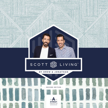 Scott Living II Cade Geometric Wallpaper - Green