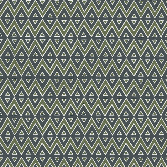 Thibaut Mesa Tiburon Wallpaper - Green & Bluestone
