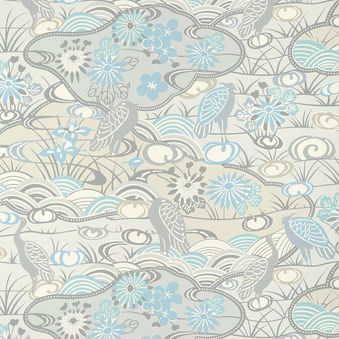 Thibaut Pavilion Heron Stream Wallpaper - SAMPLE