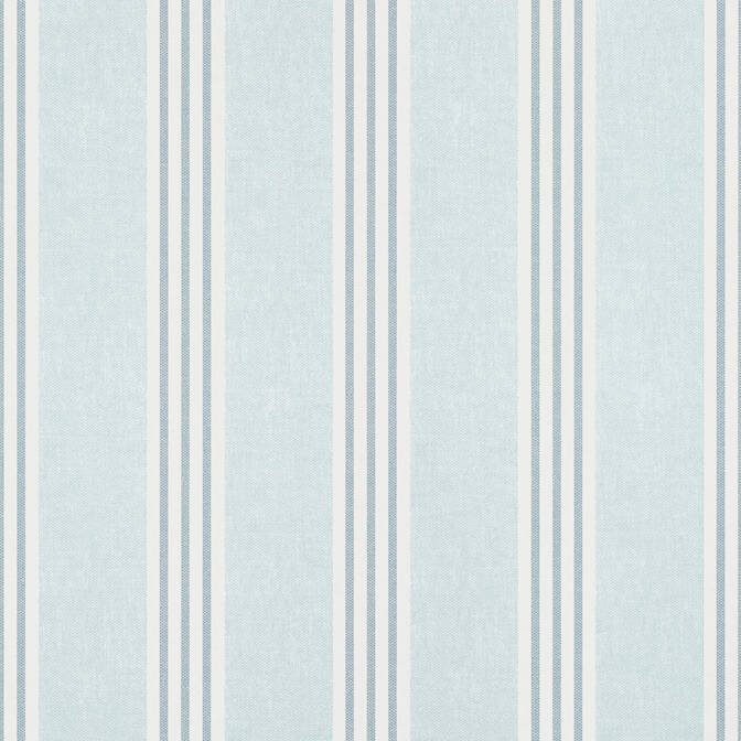 Thibaut Pavilion Canvas Stripe Wallpaper - Spa Blue