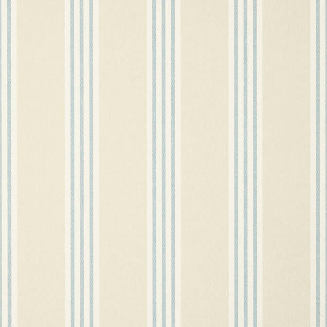 Thibaut Pavilion Canvas Stripe Wallpaper - Spa Blue & Beige
