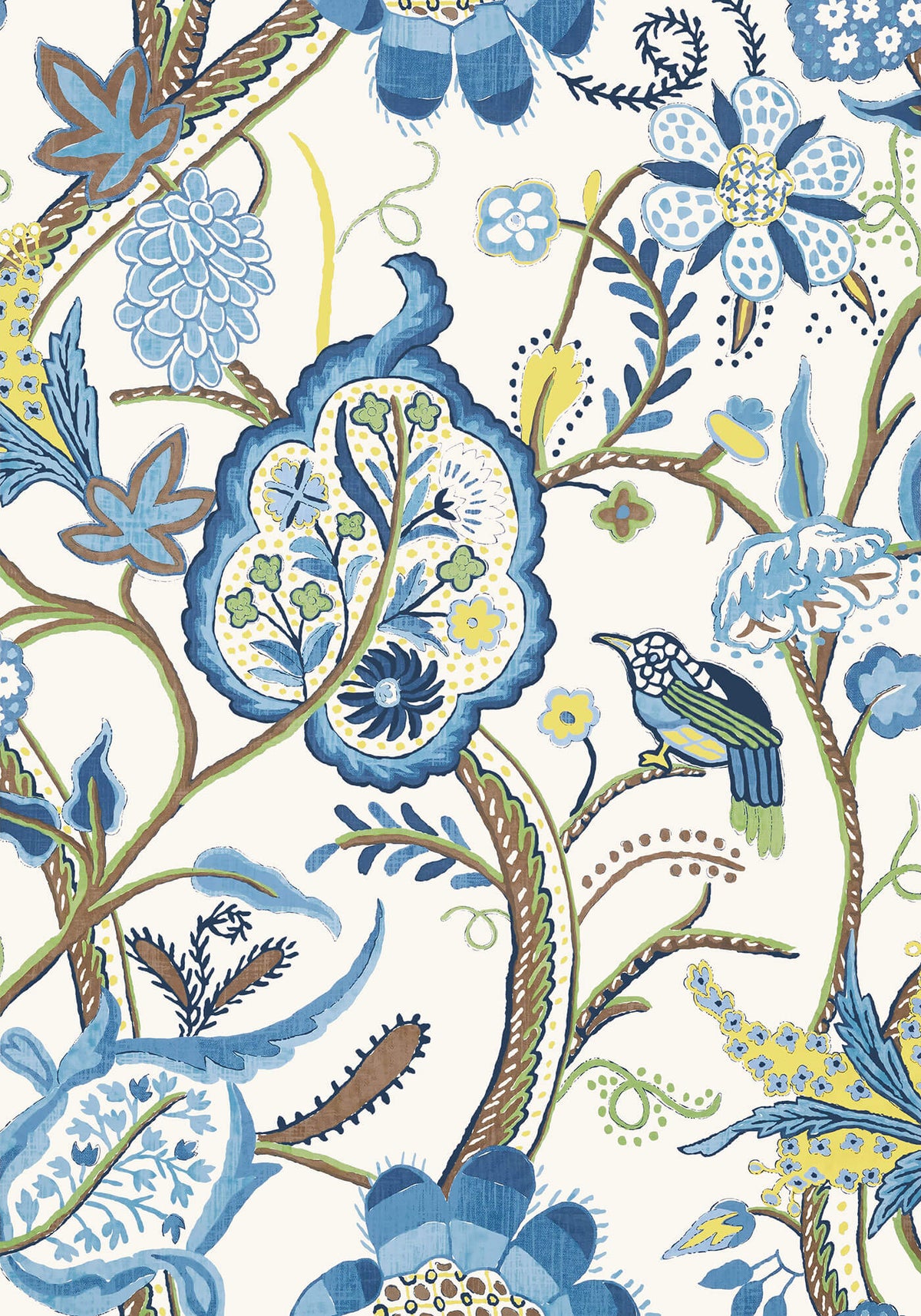 Thibaut Canopy Windsor Wallpaper - Blue & Yellow
