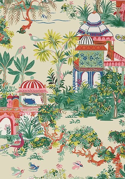 Thibaut Eden Mystic Garden Wallpaper Sample - Cream